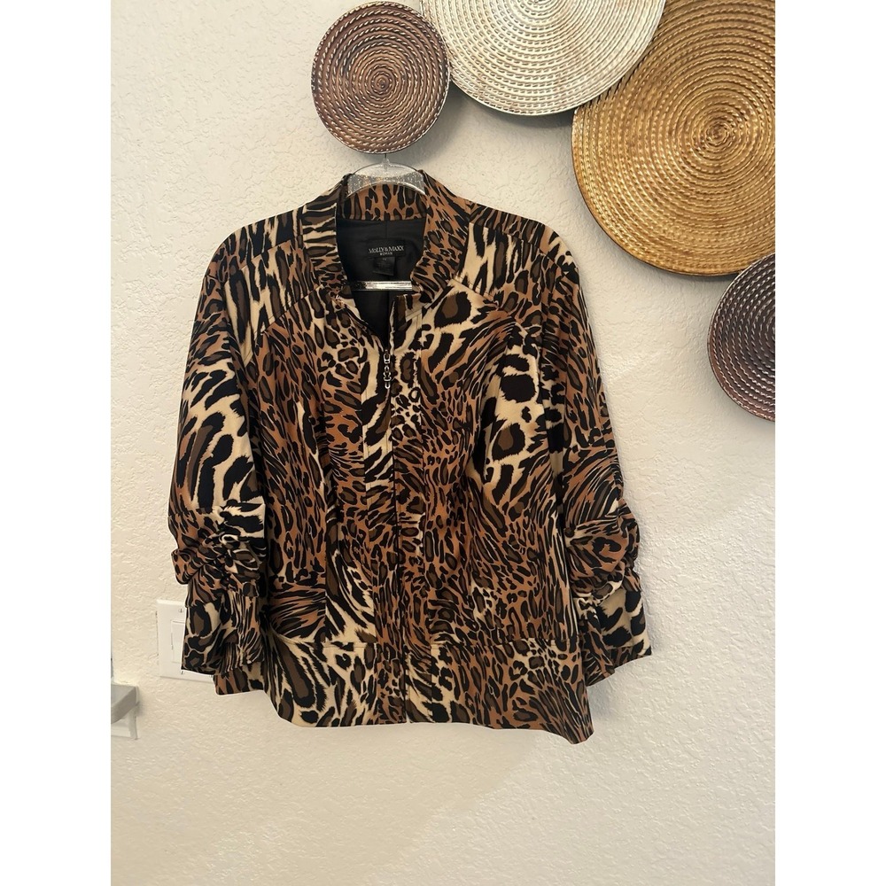 Molly & Maxx animal‎ print blazer size 1X